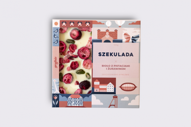 Szekulada bioło z pistacjami i żurawinom