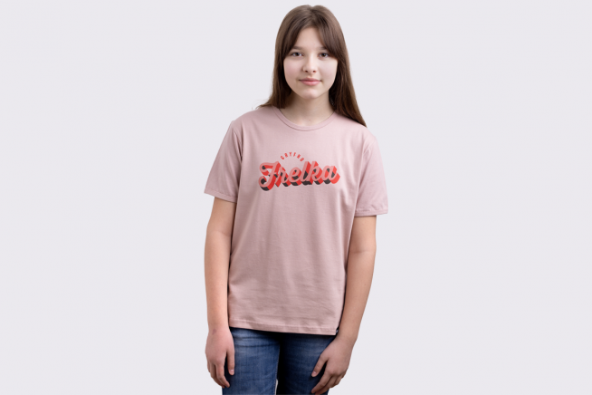 Koszulka Frelka bajtlowo różowo - retro