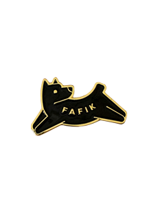 Magnes Fafik czorny emaliowany